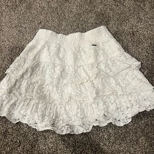 Hollister White Lace Mini Skirt